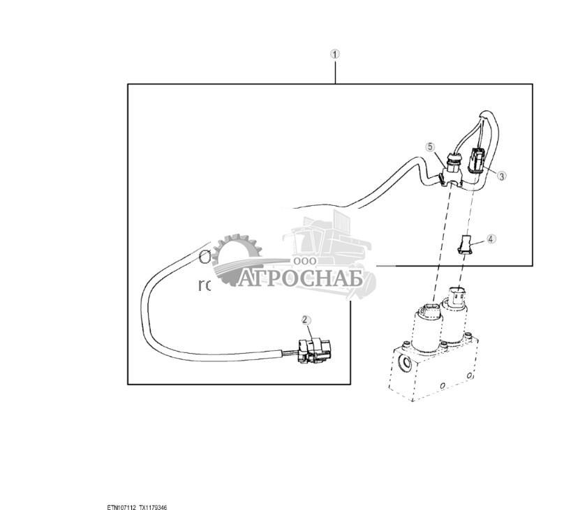 Жгут проводов однорычажного управления погрузчиком - ST818720 283.jpg